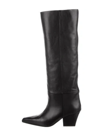 Pre-owned Paris Texas Leather Riding Boots In Black