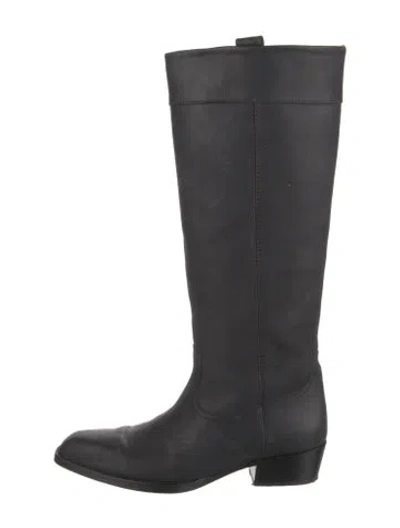 Pre-owned Paris Texas Leather Riding Boots In Black