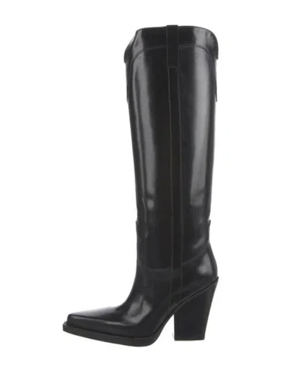 Pre-owned Paris Texas Leather Riding Boots In Black