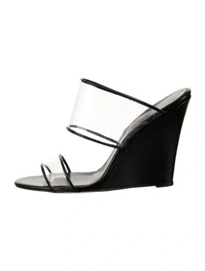 Pre-owned Paris Texas Leather Slides In Black
