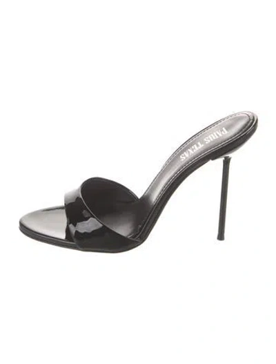 Pre-owned Paris Texas Leather Slides In Black