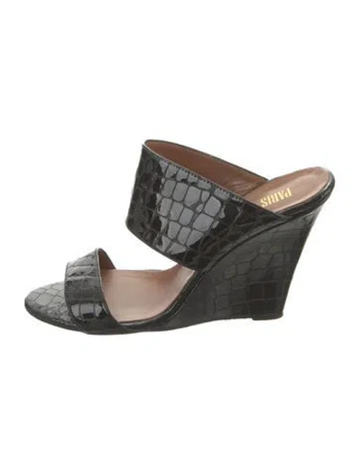 Pre-owned Paris Texas Leather Slides In Multi