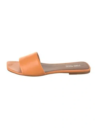 Pre-owned Paris Texas Leather Slides In Orange