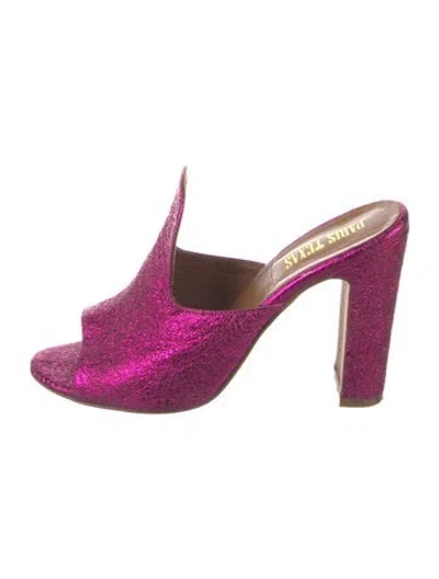 Pre-owned Paris Texas Leather Slides In Pink