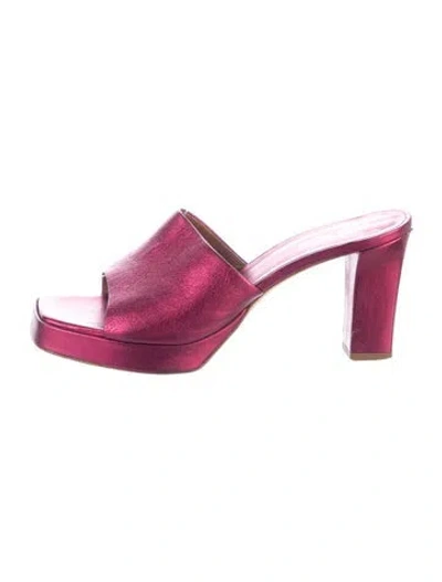 Pre-owned Paris Texas Leather Slides In Pink