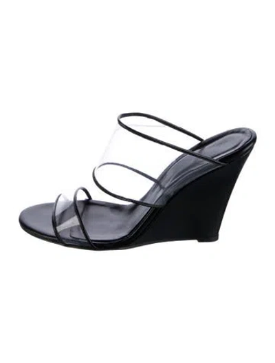 Pre-owned Paris Texas Leather Slides In Silver