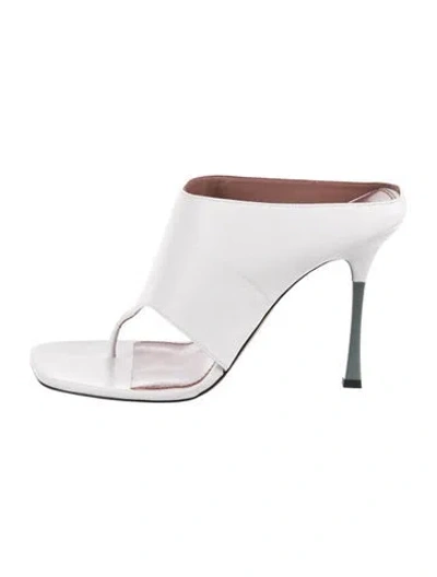 Pre-owned Paris Texas Leather Slides W/ Tags In White