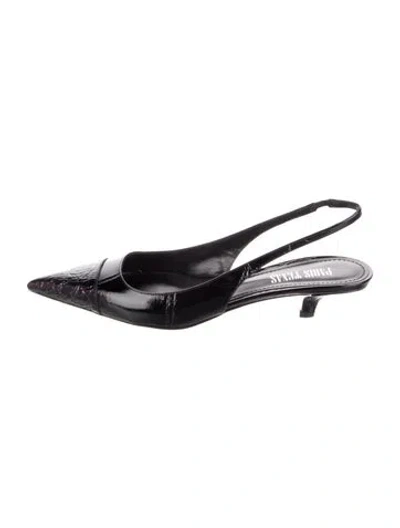 Pre-owned Paris Texas Leather Slingback Pumps In Black