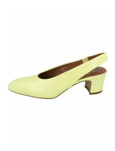 Pre-owned Paris Texas Leather Slingback Pumps W/ Tags In Yellow