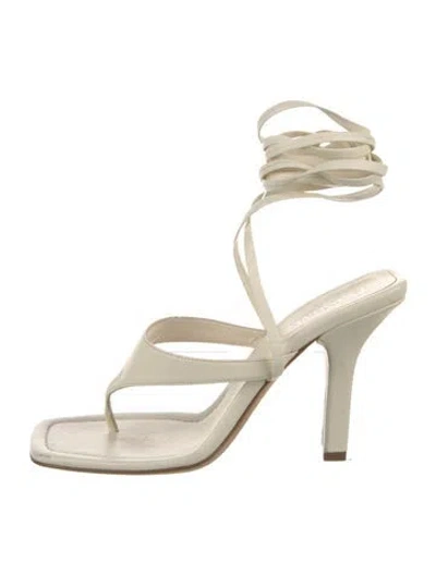 Pre-owned Paris Texas Leather Slingback Sandals In Neutral