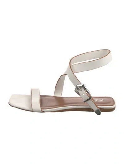 Pre-owned Paris Texas Leather Slingback Sandals In White