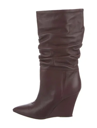 Pre-owned Paris Texas Leather Slouch Boots In Burgundy