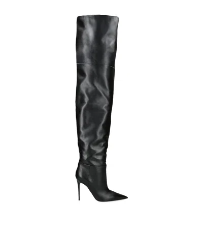 Paris Texas Leather Vera Over-the-knee Boots 105 In Animal Print