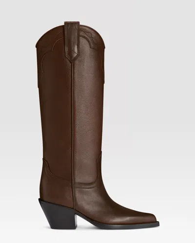Paris Texas Leather Western Boot In Ebano