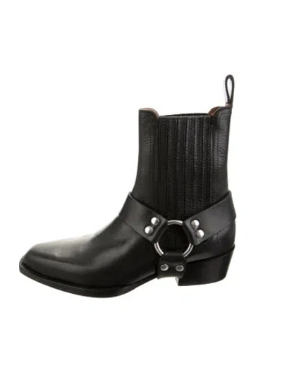 Pre-owned Paris Texas Leather Western Boots In Black
