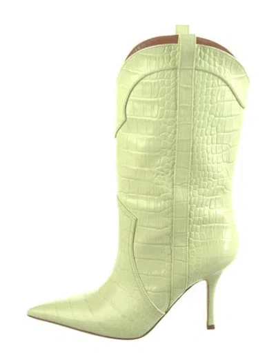 Pre-owned Paris Texas Leather Western Boots In Green