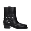 Paris Texas 'roxy' Black Western Style Ankle Boots With Brown Nuances In Black