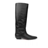 Paris Texas Leather Bettina Boots With Squared Toe In Black