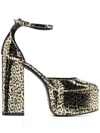 Paris Texas Leopard-print 130mm Sandals In Brown