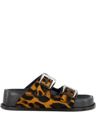 Paris Texas Leopard-print Flat Sandals