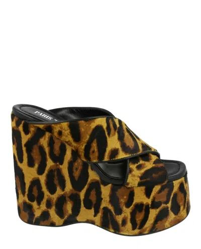 Paris Texas Leopard Haircalf Mule In Animal Print