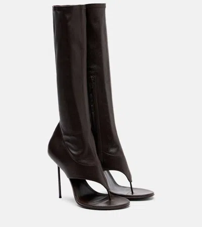 Paris Texas Lidia 105 Leather Knee-high Boots In Black