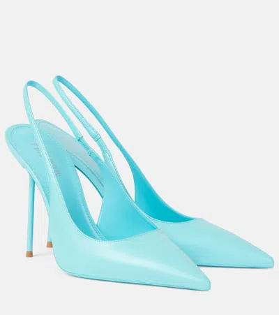 Paris Texas Lidia 105 Leather Slingback Pumps In Blue