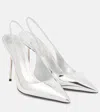 Paris Texas Lidia 105 Mirrored Leather Slingback Pumps In Silber
