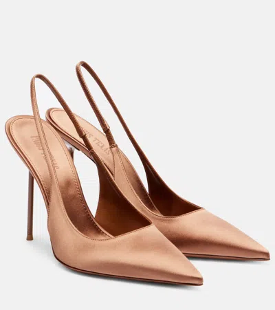 PARIS TEXAS LIDIA 105 SATIN SLINGBACK PUMPS