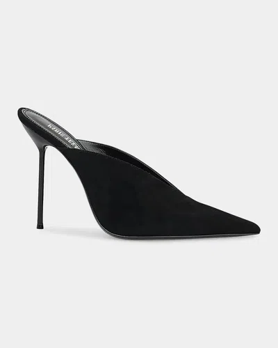 Paris Texas Lidia 105mm Patent Leather Mules In Black