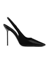Paris Texas Sleek Slingback Pumps With Premium Calf Leather And Elegant Stiletto Heel In Black