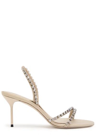 Paris Texas Lidia 70 Crystal-embellished Crepe Sandals In White