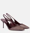 Paris Texas Lidia 70 Mesh Slingback Pumps In Burgundy