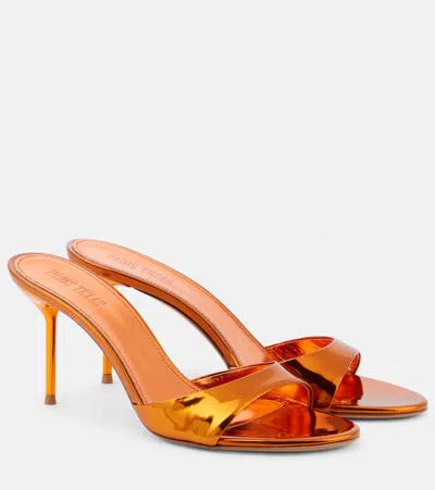 Paris Texas Lidia 70 Metallic Leather Sandals In Orange