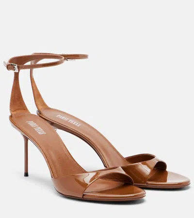 Paris Texas Lidia 70 Patent Leather Mules In Brown