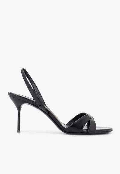 Paris Texas Lidia 70 Patent Leather Slingback Sandals In Black