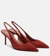 Paris Texas Lidia 70 Suede Slingback Pumps In Red
