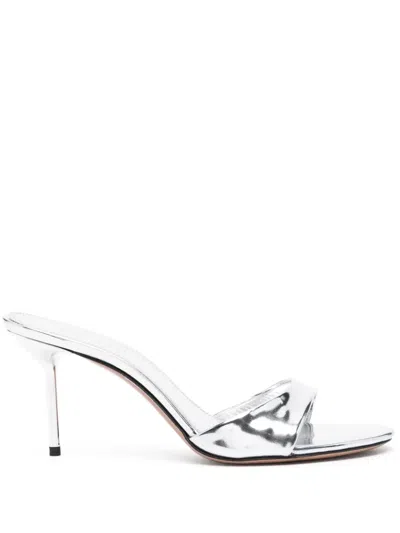 Paris Texas Patent Leather Lidia Mules 70 In Silver