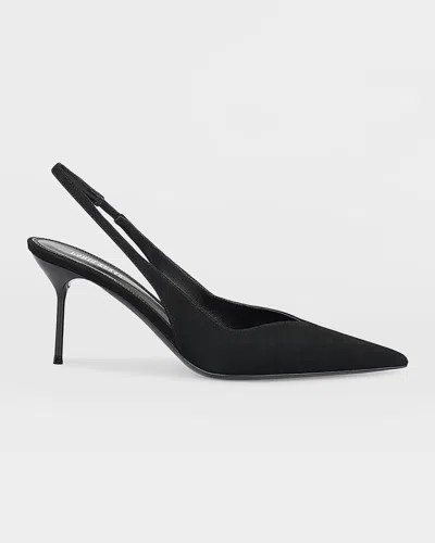 Paris Texas Lidia 70mm Leather Slingback Pumps In Black