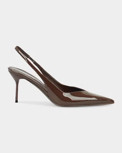 Paris Texas Lidia 70mm Leather Slingback Pumps In Burgundy