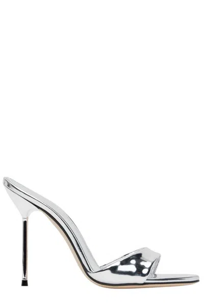 Paris Texas Lidia Mirrored-leather Sandals In Silver