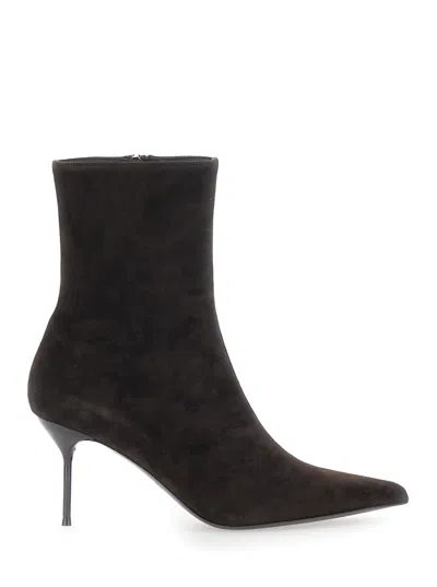 Paris Texas Lidia Ankle Boot 70 Brown Ankle Boots With Heel And Zip