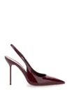 Paris Texas 'lidia' Bordeaux Slingback Mules With High Stiletto Heel And Elastic Ankle Strap In Leather Woman