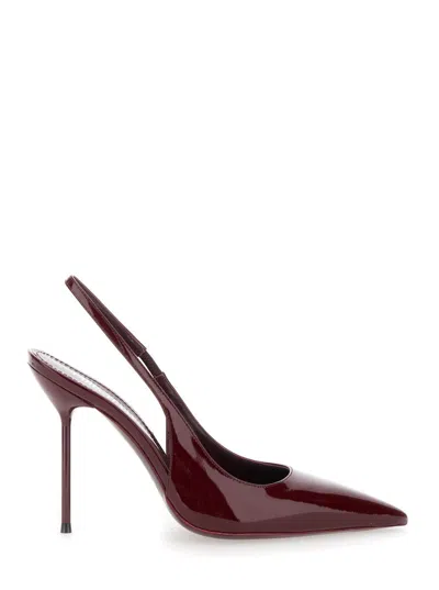 Paris Texas 'lidia' Bordeaux Slingback Mules With High Stiletto Heel And Elastic Ankle Strap In Leather Woman