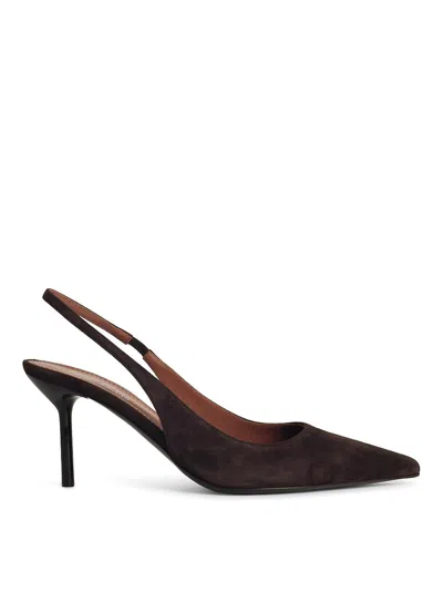 PARIS TEXAS LIDIA BROWN SUEDE SLINGBACKS