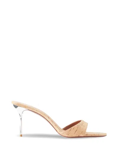 Paris Texas Lidia Cork-effect Stiletto Sandals In Nude
