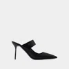 Paris Texas Lidia Couture Sabot 90 Pumps - Silk - Black In Black