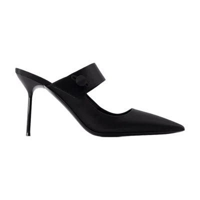 Paris Texas Lidia Couture Sabot 90 Pumps  Silk Black