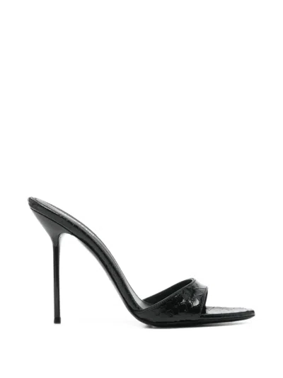 Paris Texas Lidia Crocodile-effect Leather Sandals In Black