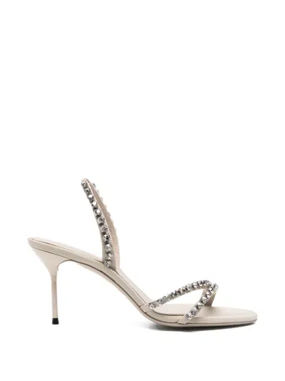 Paris Texas Lidia Crystal-embellished Stiletto Sandals In Neutral